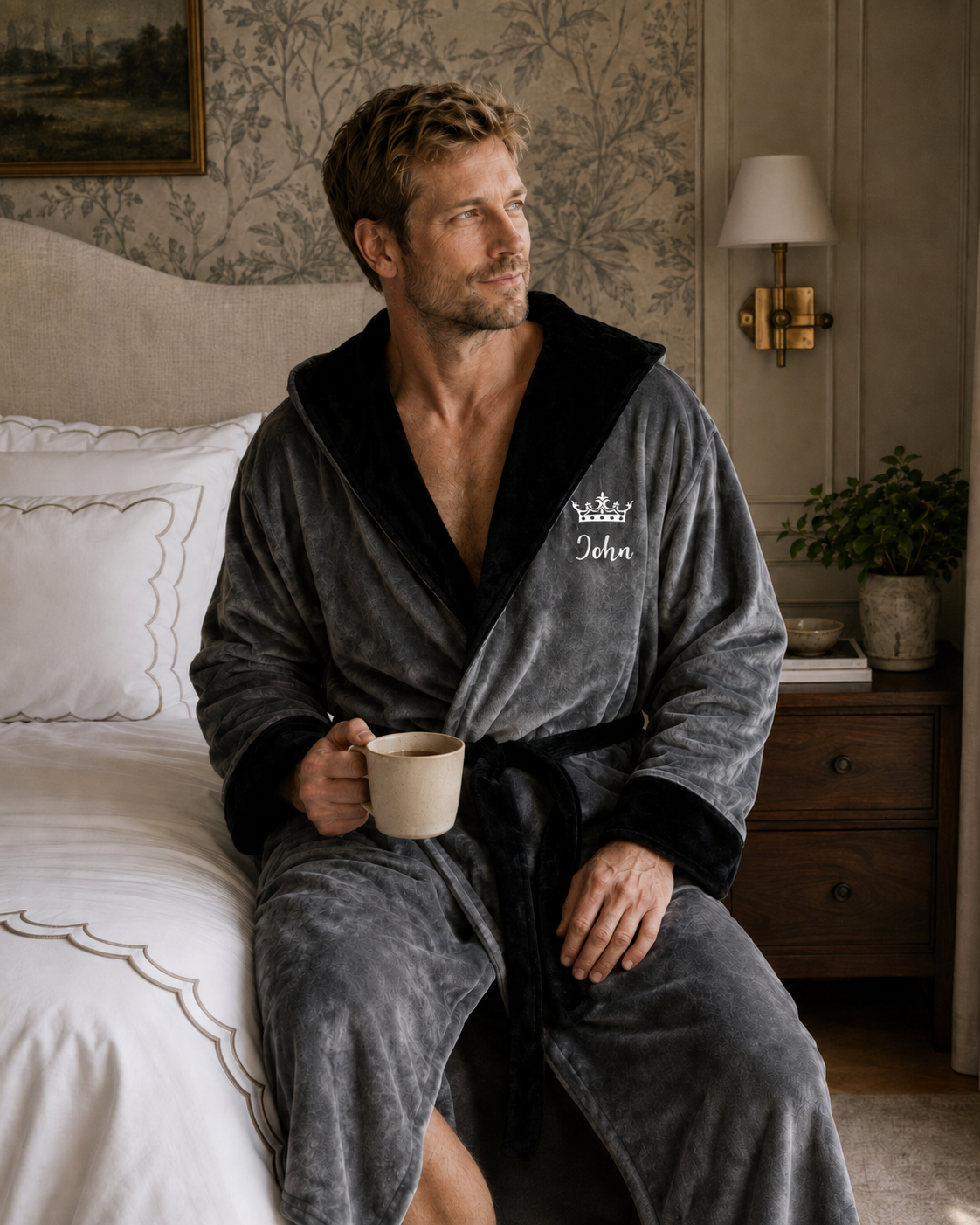 Men's Plush Hooded Robe