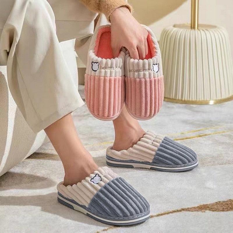 Memory Foam Faux Fur House Slippers