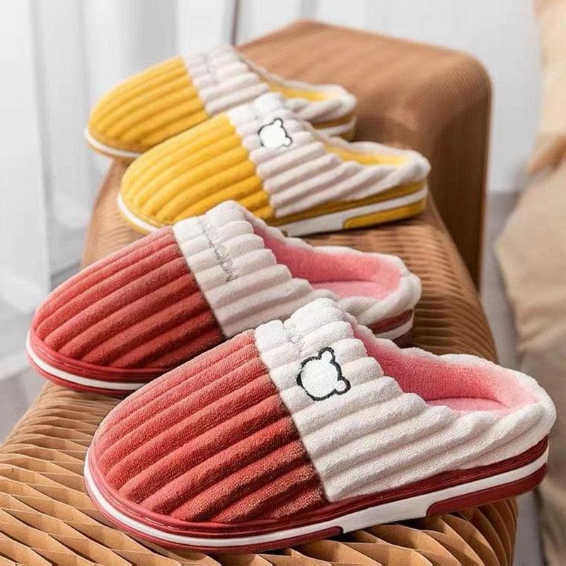 Memory Foam Faux Fur House Slippers