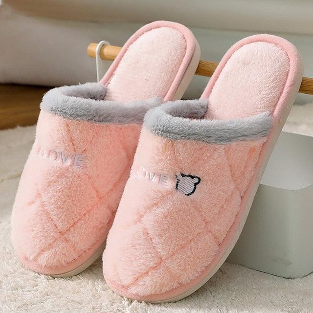 Memory Foam Faux Fur House Slippers
