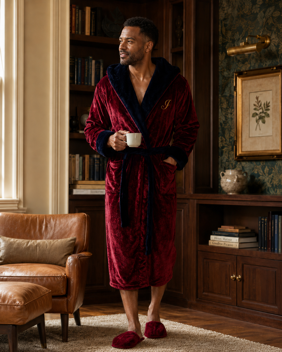 Men's Plush Hooded Robe