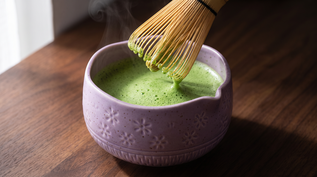 Matcha Whisk Gift Set, Bamboo Whisk and Ceramic Bowl