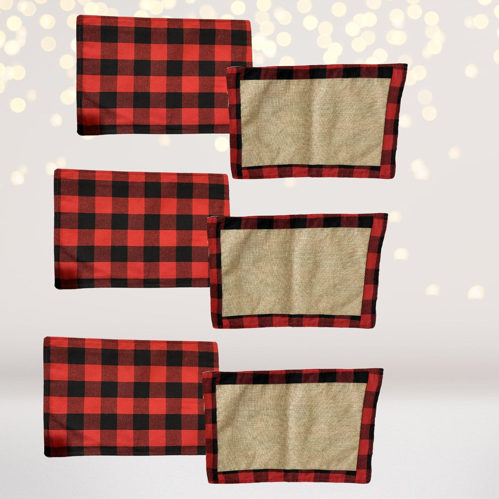 Buffalo Plaid Placemats and Table Runner Set, Reversible
