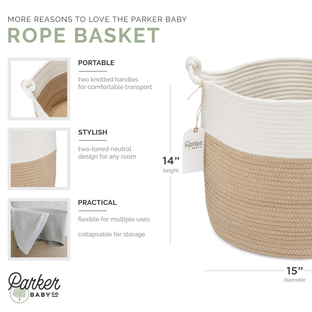 Cotton Rope Storage Basket, Cream