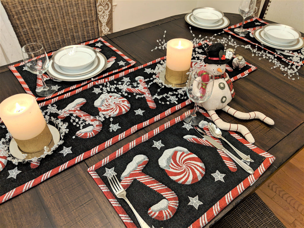 Peppermint Joy Holiday Table Set, 8 Pieces