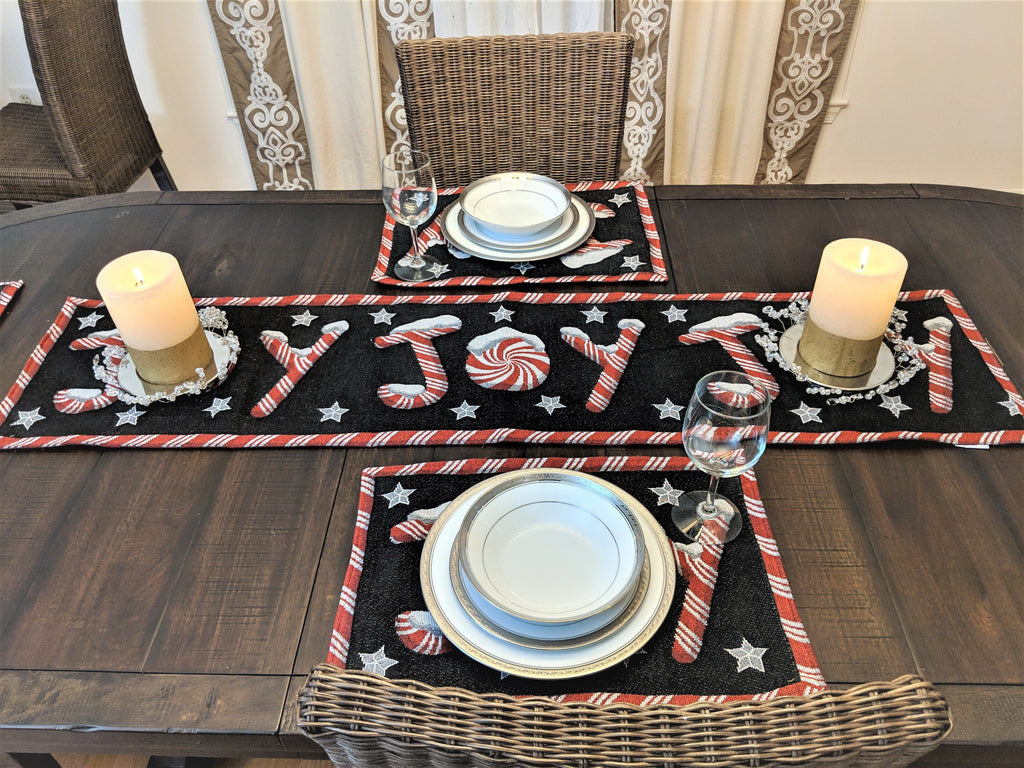 Peppermint Joy Holiday Table Set, 8 Pieces