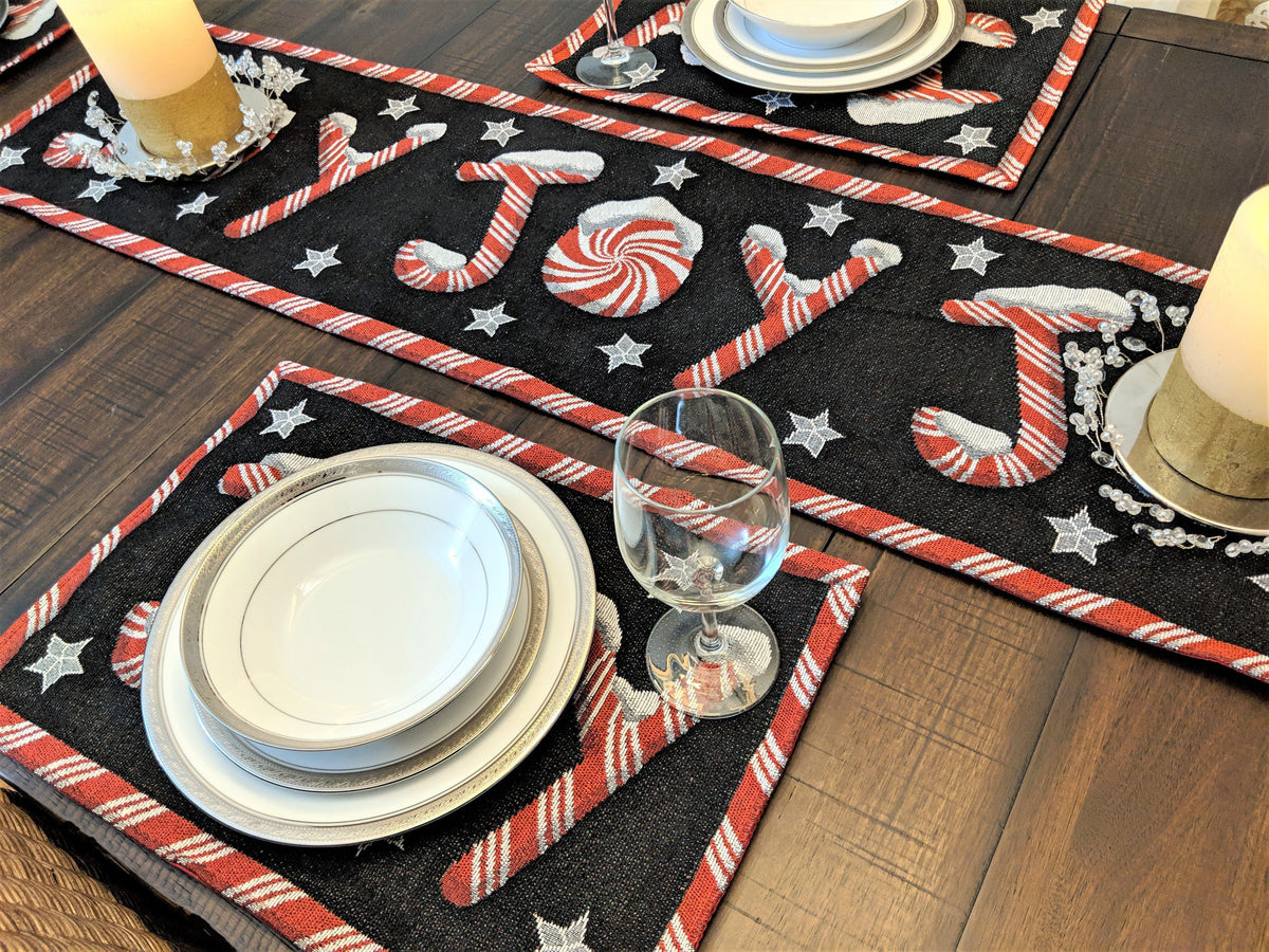 Peppermint Joy Holiday Table Set, 8 Pieces