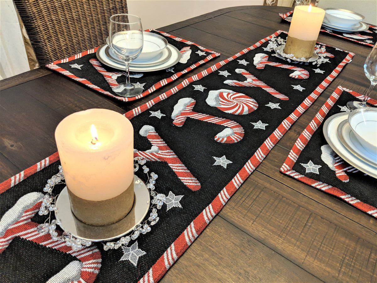 Peppermint Joy Holiday Table Set, 8 Pieces