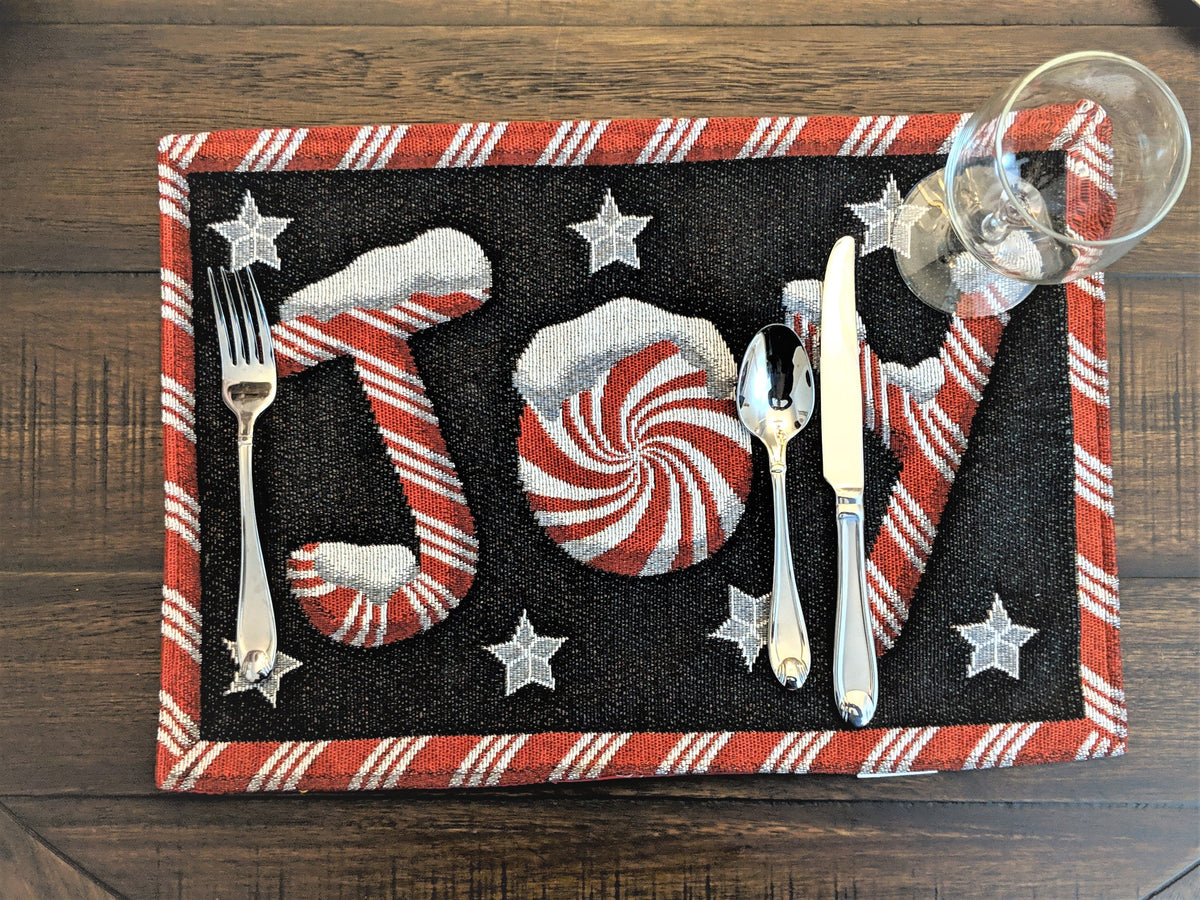 Peppermint Joy Holiday Table Set, 8 Pieces