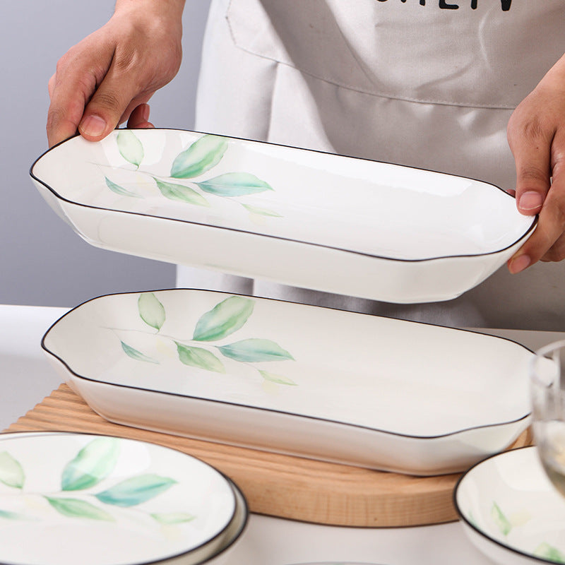 Ceramic rectangular serving platter