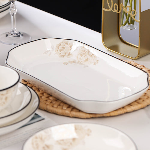 Ceramic rectangular serving platter