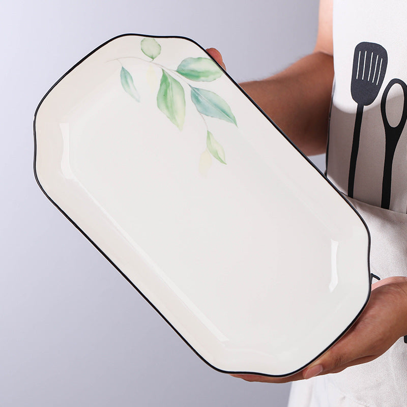Ceramic rectangular serving platter