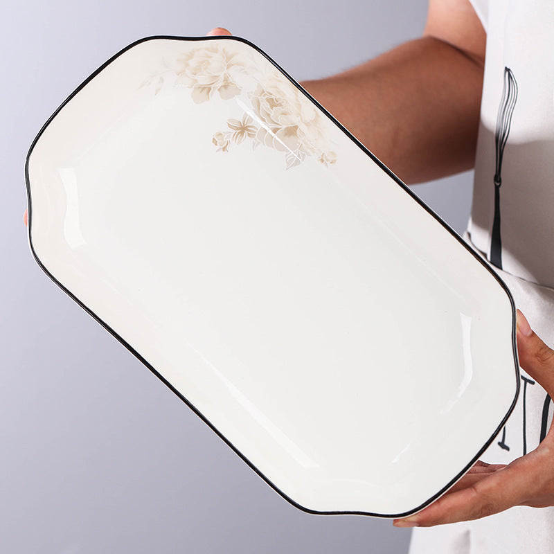 Ceramic rectangular serving platter
