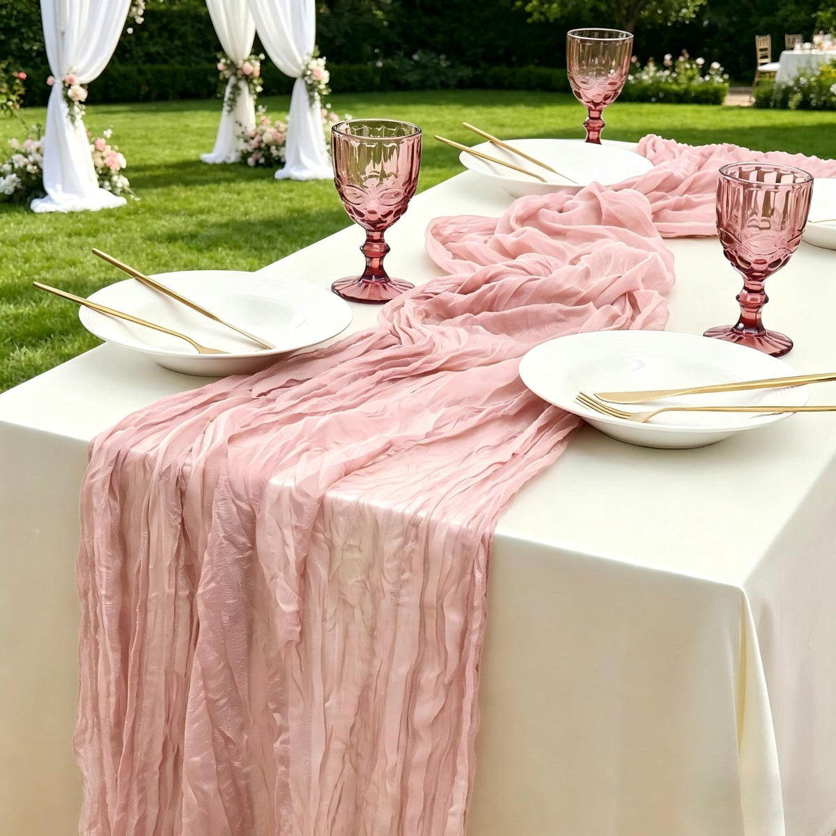 Sheer tulle table runner
