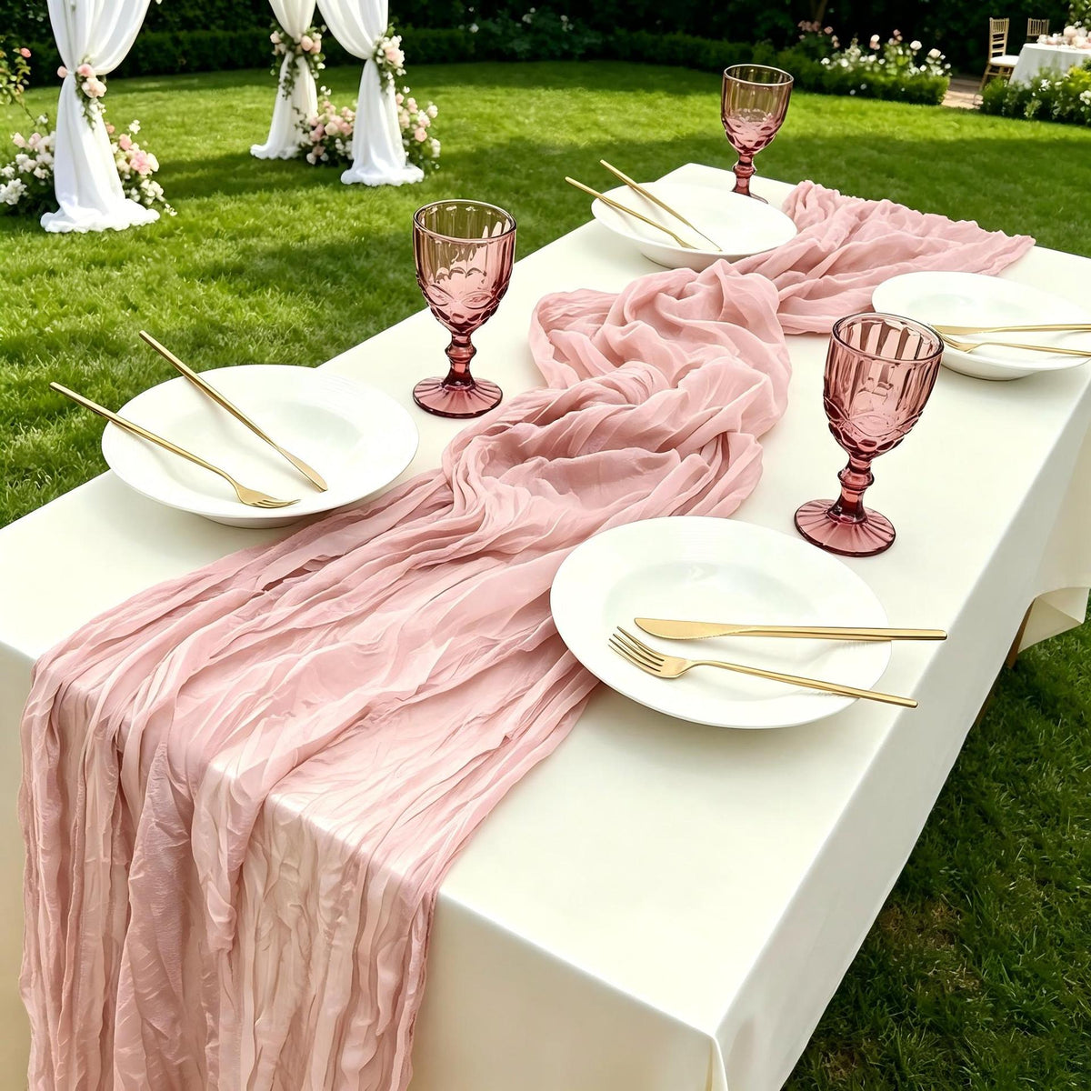 Sheer tulle table runner