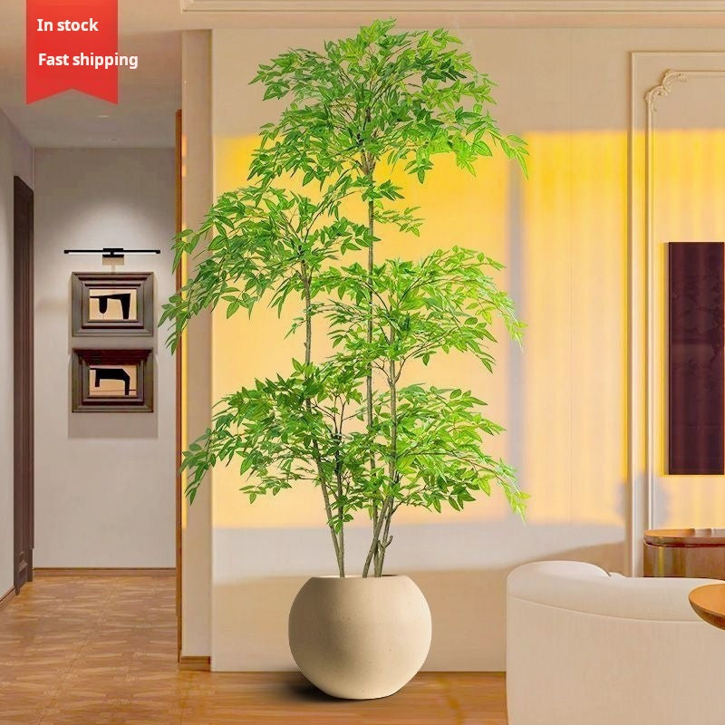 Artificial nandina bamboo floor plant