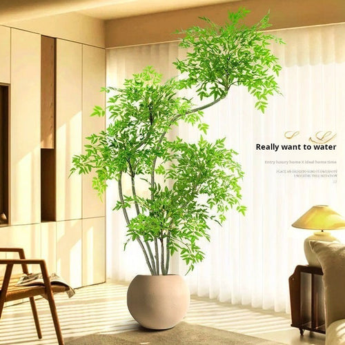 Artificial nandina bamboo floor plant