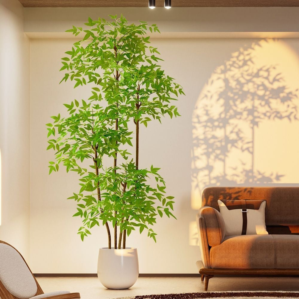 Artificial nandina bamboo floor plant