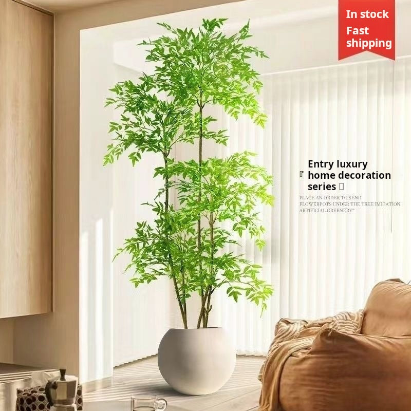 Artificial nandina bamboo floor plant