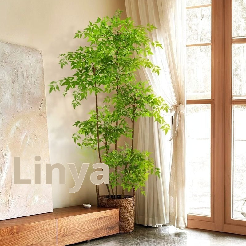 Artificial nandina bamboo floor plant