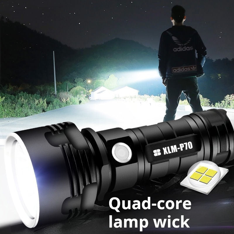 Rechargeable zoom LED flashlight
