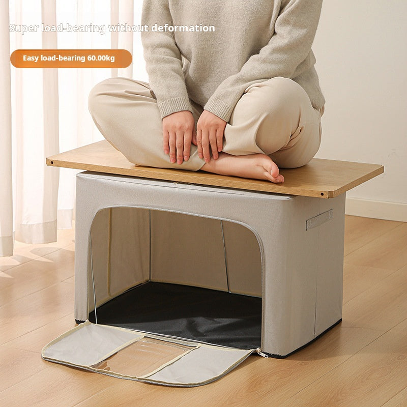 Foldable fabric storage box