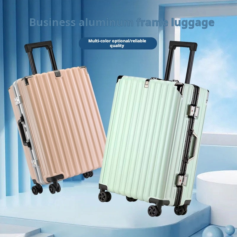 Aluminum-frame spinner suitcase