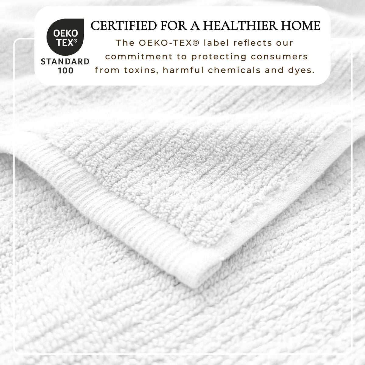 Ribbed Turkish Cotton Bath Towel Set, 6 Pieces