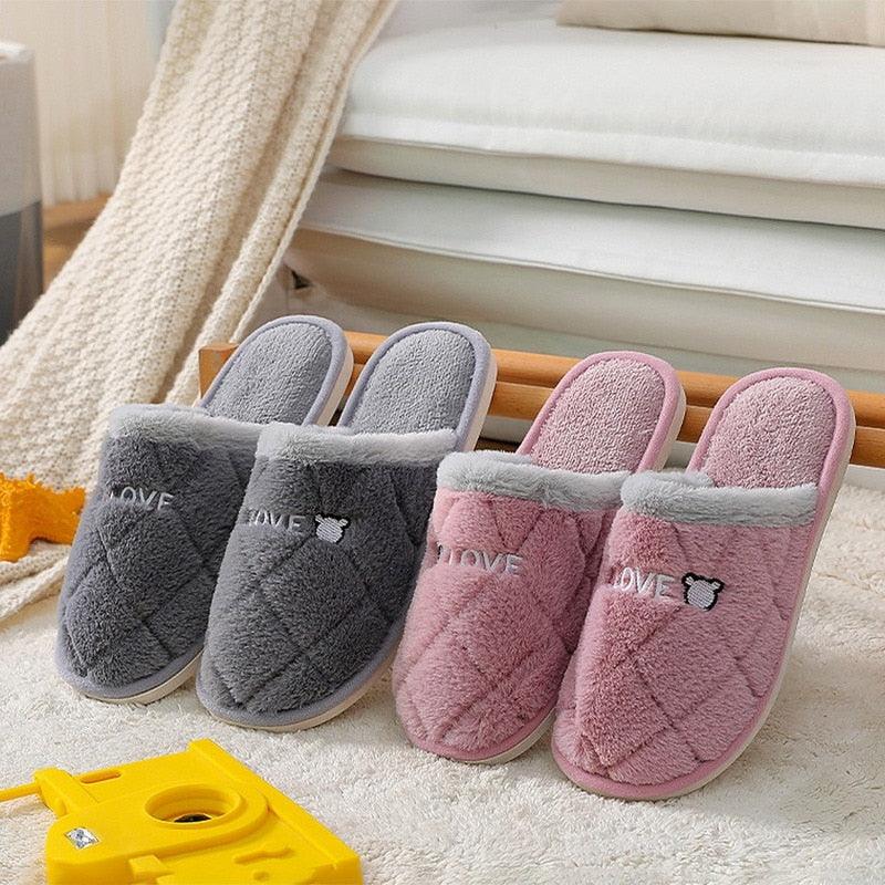 Memory Foam Faux Fur House Slippers