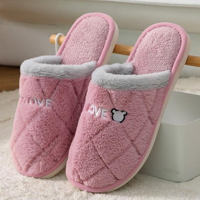 Memory Foam Faux Fur House Slippers
