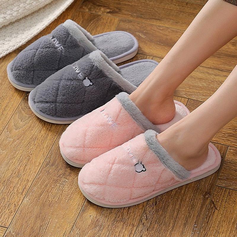 Memory Foam Faux Fur House Slippers
