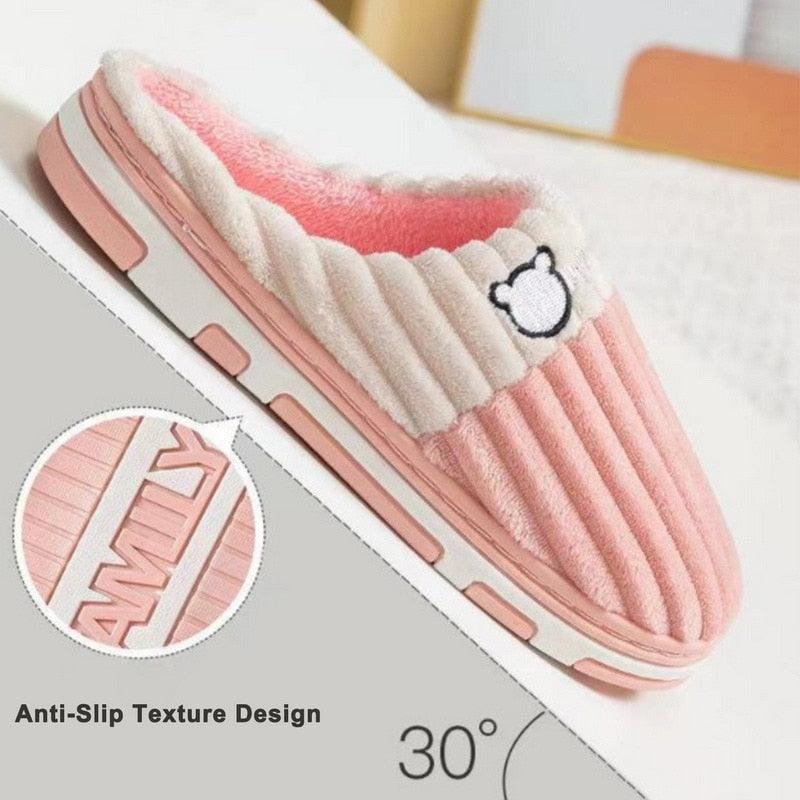 Memory Foam Faux Fur House Slippers