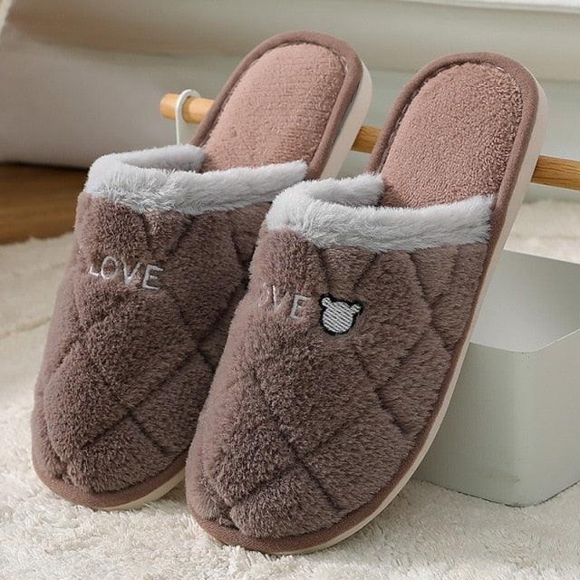 Memory Foam Faux Fur House Slippers