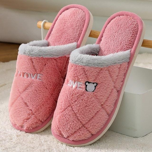 Memory Foam Faux Fur House Slippers