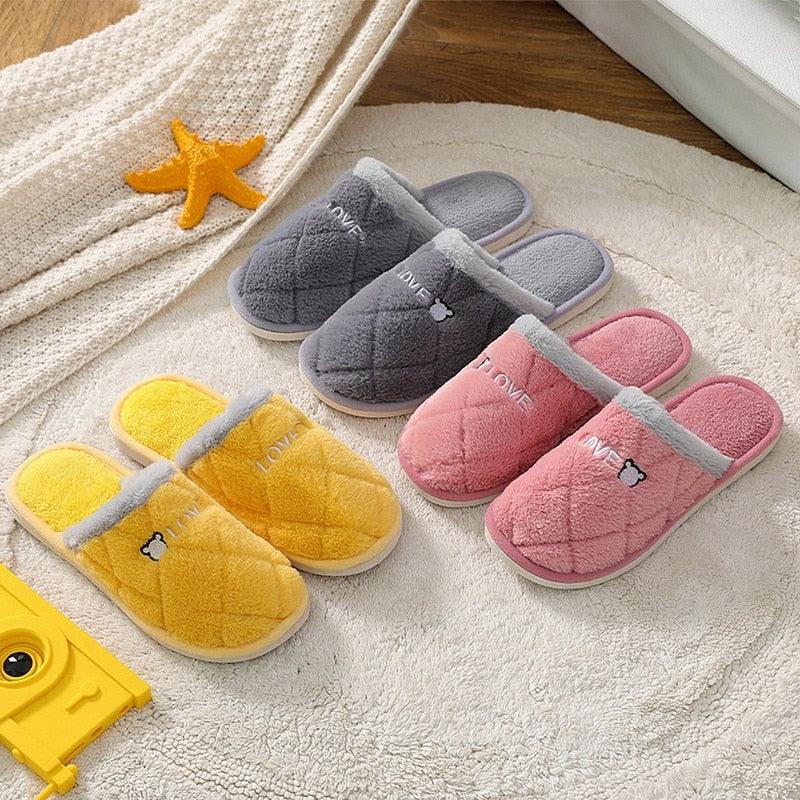 Memory Foam Faux Fur House Slippers