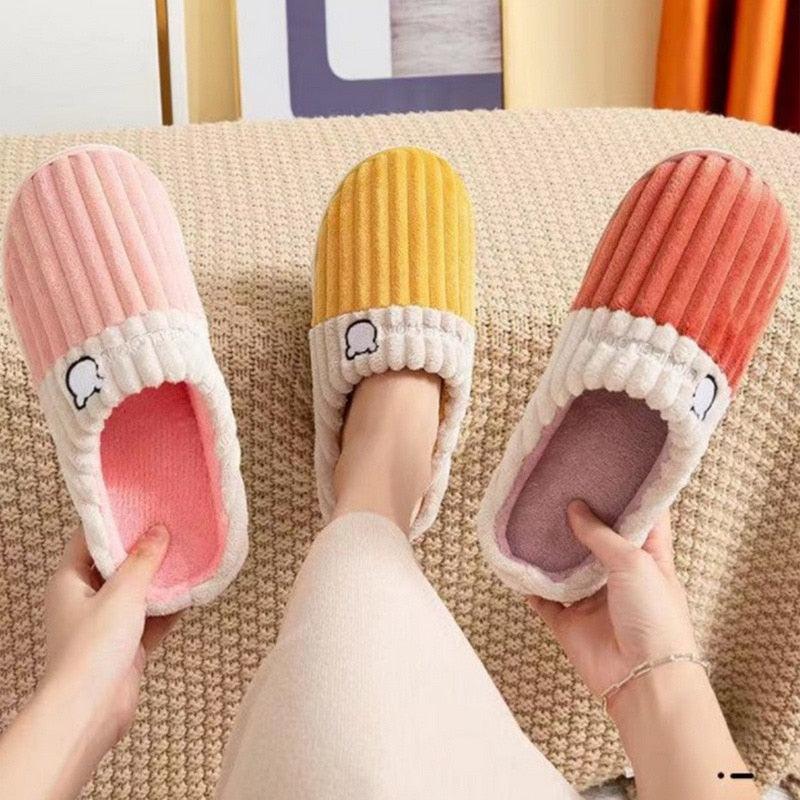 Memory Foam Faux Fur House Slippers