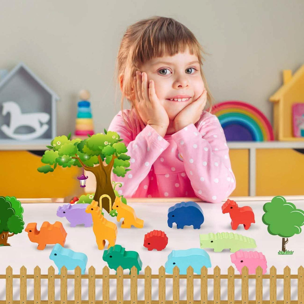 Wooden Animal Stacking Toy