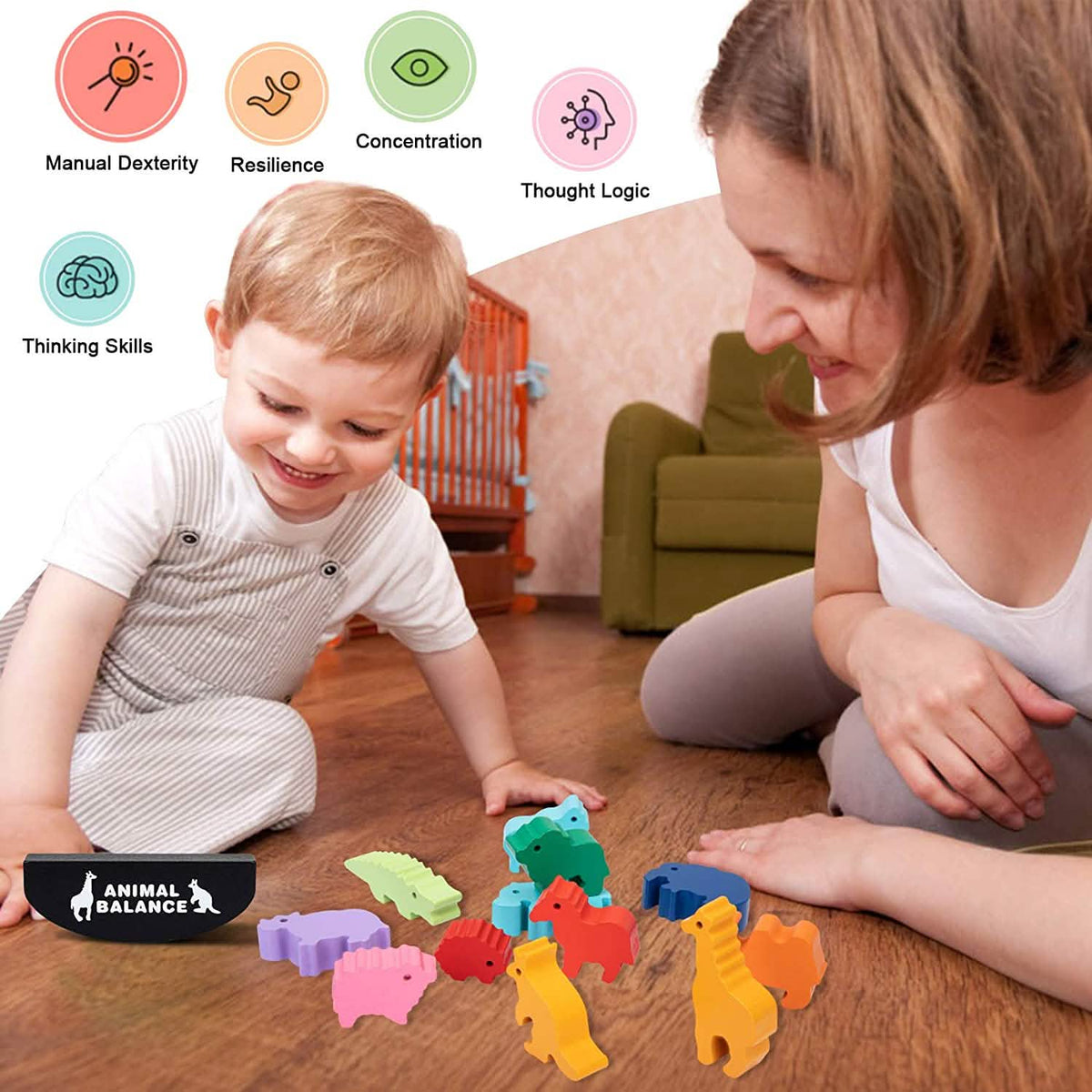 Wooden Animal Stacking Toy