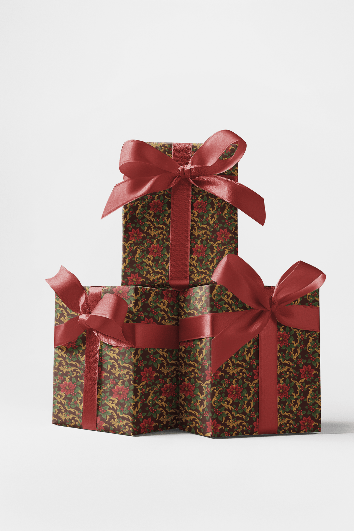 Poinsettia Royale Wrapping Paper