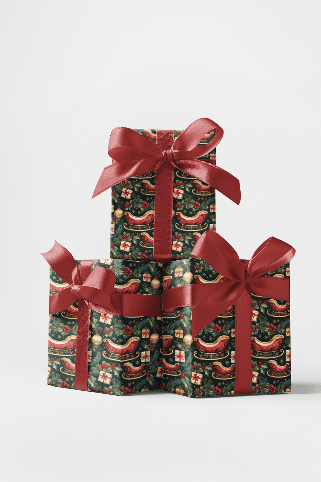 Gilded Sleigh Wrapping Paper