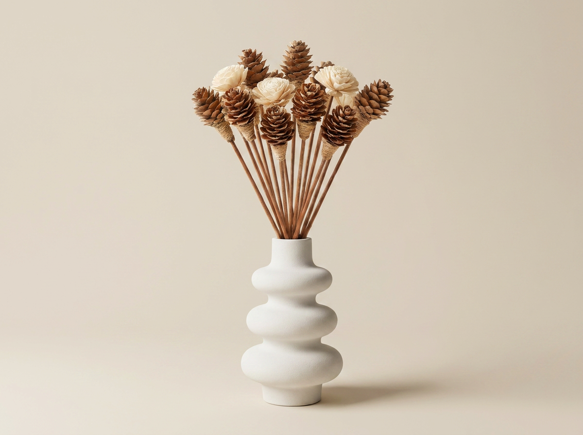 Stacked Bubble Vase Reed Diffuser Gift Set, White