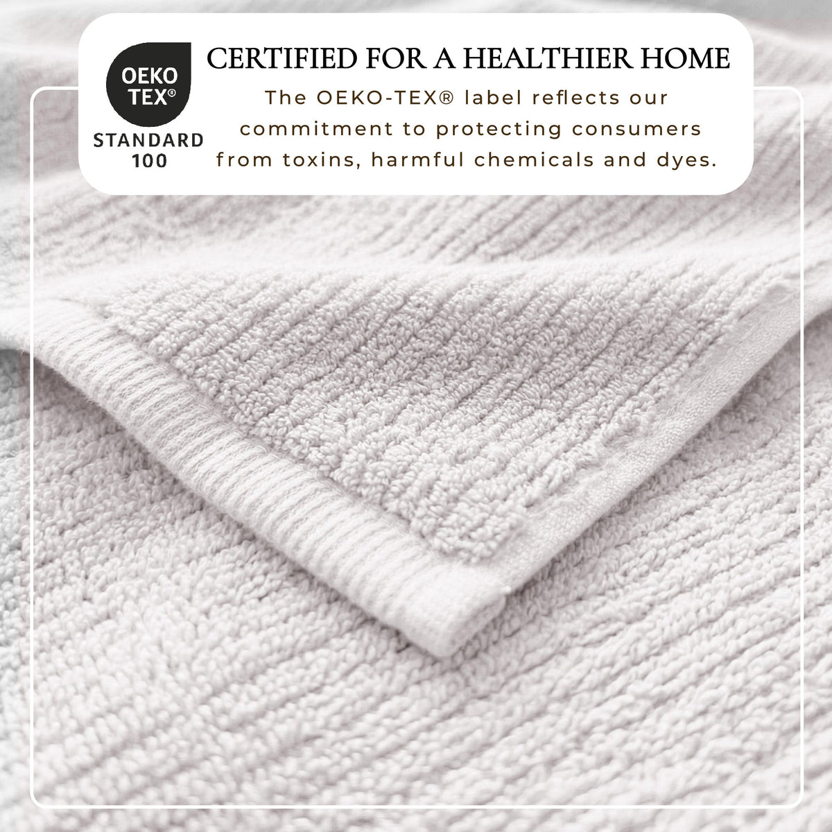 Ribbed Turkish Cotton Bath Towel Set, 6 Pieces